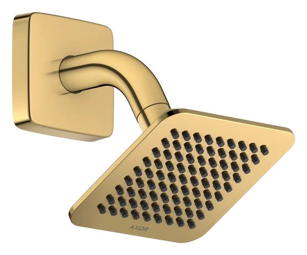 Hansgrohe Axor Citterio C douche de tête 120 x 120 mm avec bras de douche - Polished Gold Optic