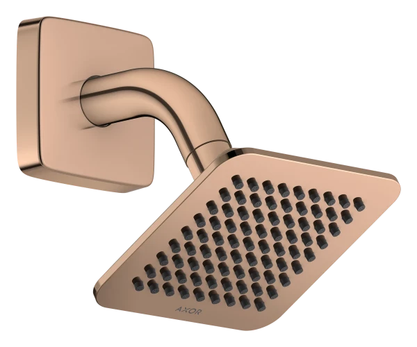 Hansgrohe Axor Citterio C douche de tête 120 x 120 mm avec bras de douche - Polished Red Gold
