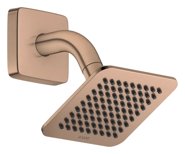 Hansgrohe Axor Citterio C douche de tête 120 x 120 mm avec bras de douche - Brushed Red Gold