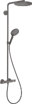 Hansgrohe Raindance S Showerpipe 240 mm 1jet PowderRain EcoSmart avec thermostat - Brushed Black Chrome