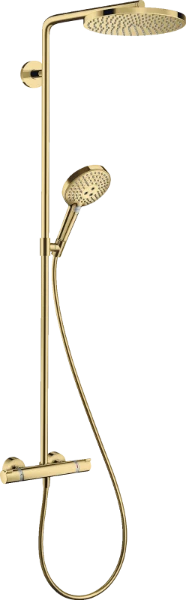Hansgrohe Raindance S Showerpipe 240 mm 1jet PowderRain EcoSmart+ avec thermostat - Polished Gold Optic