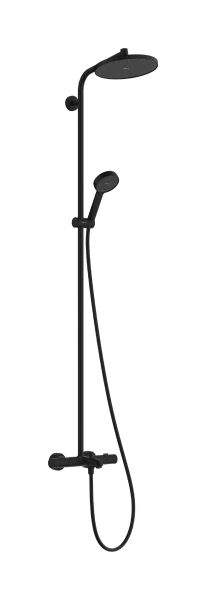 Hansgrohe Activera S Showerpipe 240 mm EcoSmart avec avec badthermostat Ecostat Fine - Matt Black