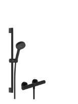Hansgrohe Acitvera Select S système de douche apparent 95 mm 2jet EcoSmart avec thermostat Ecostat Fine et barre de douche 650 mm - Matt Black