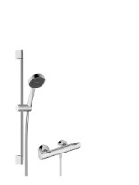 Hansgrohe Acitvera Select S système de douche apparent 95 mm 2jet EcoSmart avec thermostat Ecostat Fine et barre de douche 650 mm - chromé