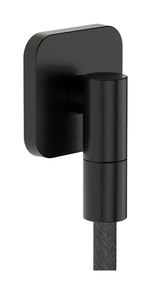 Hansgrohe FixFit Fine Q raccord mural avec clapet anti-retour - Brushed Black Chrome