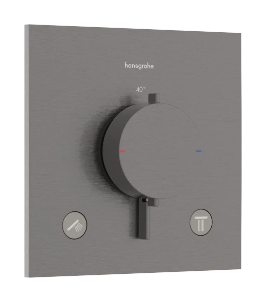 Hansgrohe Ecostat Comfort E thermostat à encastrer 2 systèmes - Brushed Black Chrome