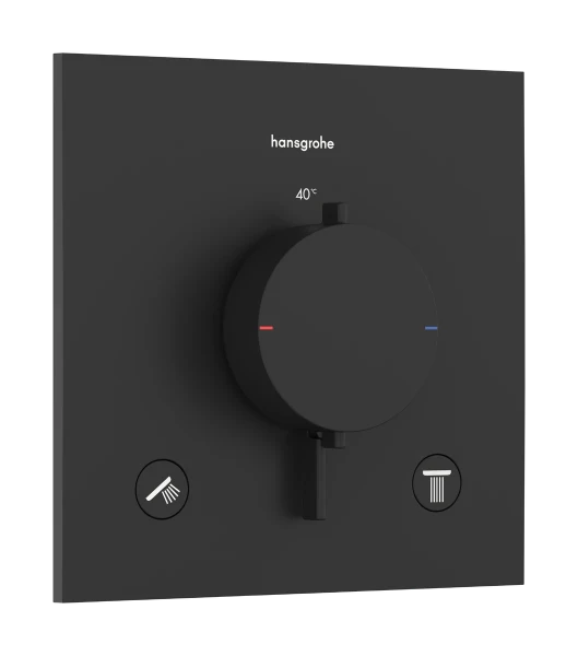 Hansgrohe Ecostat Comfort E thermostat à encastrer 2 systèmes - Matt Black