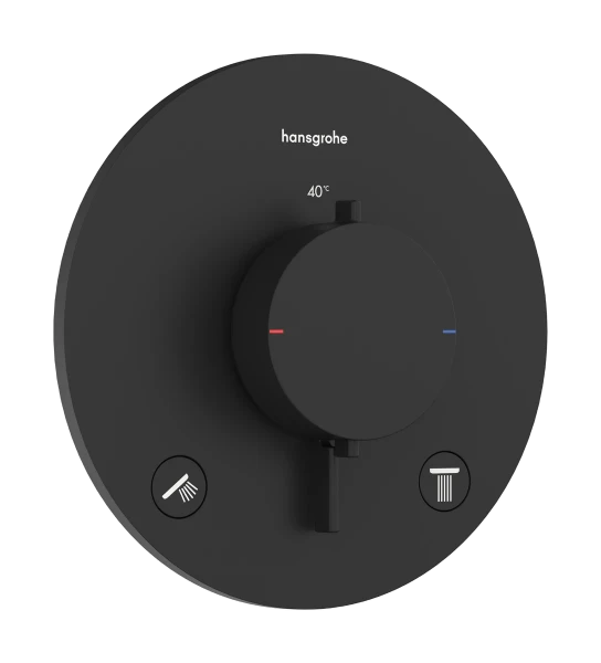 Hansgrohe Ecostat Comfort S thermostat à encastrer 2 systèmes - Matt Black