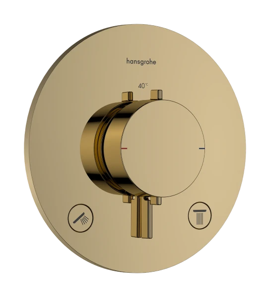 Hansgrohe Ecostat Comfort S thermostat à encastrer 2 systèmes - Polished Gold Optic