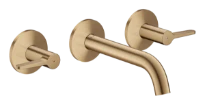 Hansgrohe Axor One mitigeur lavabo 3 trous pour montage encastré mural avec bec 160 mm et poignées à levier - Brushed Bronze