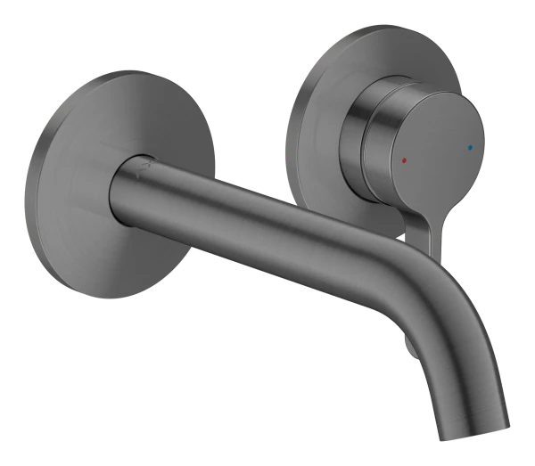 Hansgrohe Axor One inbouwwastafelmengkraan wandmontage met hendelgreep en uitloop 160 mm - Brushed Black Chrome