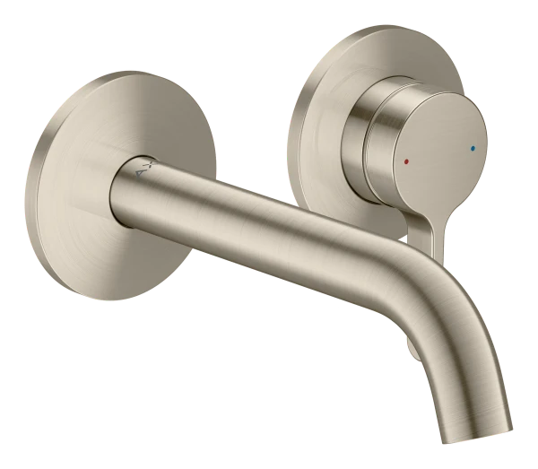 Hansgrohe Axor One inbouwwastafelmengkraan wandmontage met hendelgreep en uitloop 160 mm - Brushed Nickel