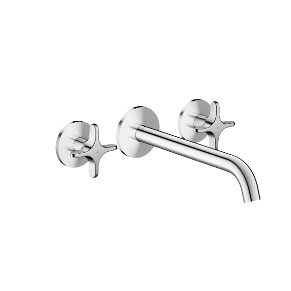 Hansgrohe Axor One mitigeur bain 3 trous pour montage encastré mural avec poignées en croix - chromé
