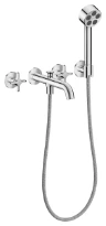 Hansgrohe Axor One mitigeur bain 3 trous pour montage encastré mural avec poignées en croix et douchette à main - chromé