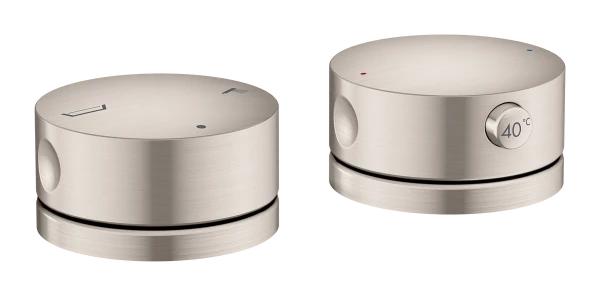 Hansgrohe Axor One mitigeur de baignoire thermostatique 2 trous monté sur gorge - Stainless Steel Optic