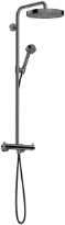 Hansgrohe Axor One Showerpipe avec thermostat et douche de tête 280 mm 1jet - Polished Black Chrome