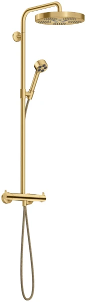 Hansgrohe Axor One Showerpipe avec thermostat et douche de tête 280 mm 1jet EcoSmart - Brushed Gold Optic