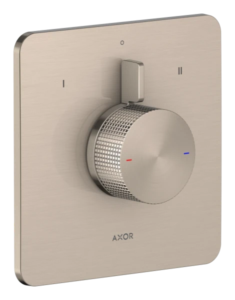 Hansgrohe Axor Citterio C mitigeur de douche à encastrer pour 2 systèmes- Cubic Cut - Brushed Nickel