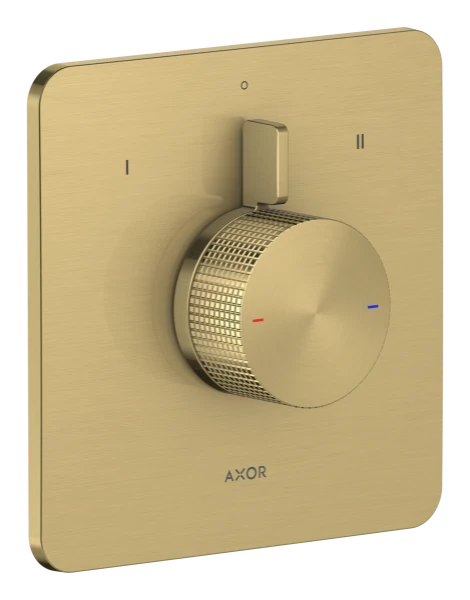 Hansgrohe Axor Citterio C mitigeur de douche à encastrer pour 2 systèmes- Cubic Cut - Brushed Brass
