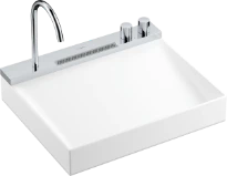 Hansgrohe Avalegra AquaUnit lavabo 580 x 475 mm - blanc - sans trou de robinet - sans trop-plein - avec robinetterie de lavabo chroom