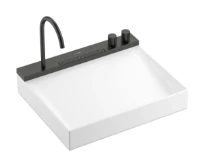 Hansgrohe Avalegra AquaUnit lavabo 580 x 475 mm - blanc - sans trou de robinet - sans trop-plein - avec robinetterie de lavabo Brushed Black Chrome