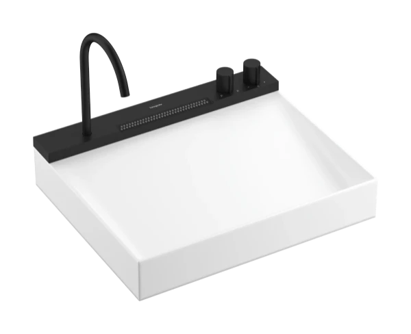 Hansgrohe Avalegra AquaUnit lavabo 580 x 475 mm - blanc - sans trou de robinet - sans trop-plein - avec robinetterie de lavabo Matt Black