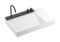 Hansgrohe Avalegra AquaUnit lavabo 780 x 475 mm - blanc - sans trou de robinet - sans trop-plein - avec robinetterie de lavabo Brushed Black Chrome