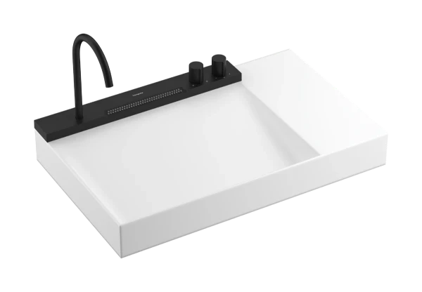 Hansgrohe Avalegra AquaUnit lavabo 780 x 475 mm - blanc - sans trou de robinet - sans trop-plein - avec robinetterie de lavabo Matt Black