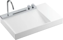 Hansgrohe Avalegra AquaUnit lavabo 780 x 475 mm - blanc - sans trou de robinet - sans trop-plein - avec robinetterie de lavabo chroom