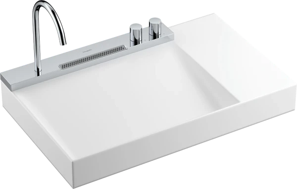 Hansgrohe Avalegra AquaUnit lavabo 780 x 475 mm - blanc - sans trou de robinet - sans trop-plein - avec robinetterie de lavabo chroom