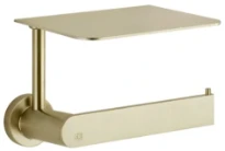 GESSI Emporio Accessories Porte-papier mural à couvercle. Brushed Brass PVD