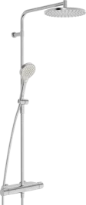 Hansa Hansaviva système de douche thermostatique avec douche de pluie - acier brossé