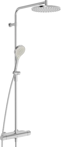 Hansa Hansaviva thermostatisch douchesysteem met regendouche en handdouche - geborsteld staal