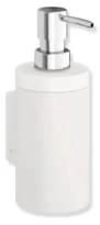 HEWI distr.d.savon av.support,revêtu poudre, blanc mat/blanc mat