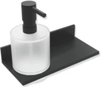 Hewi System 900Q étagère avec distributeur de savon récipient en verre 200 mm - noir mat