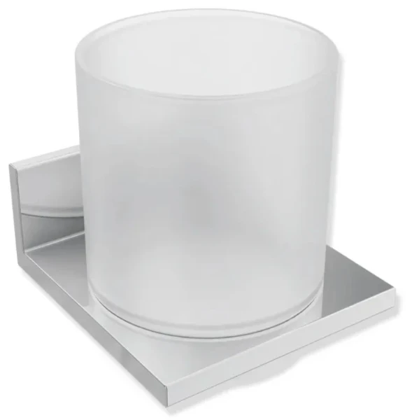 Hewi System 900Q gobelet en verre avec support - chrome