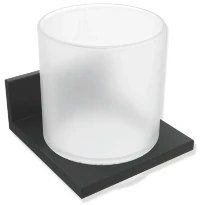 Hewi System 900Q gobelet en verre avec support - noir mat