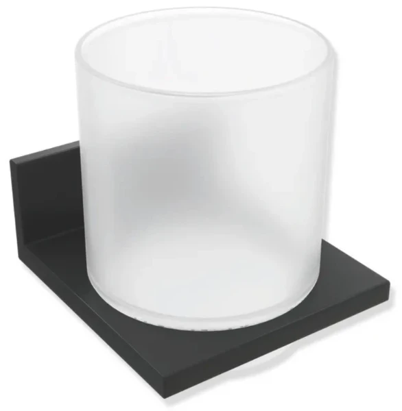 Hewi System 900Q gobelet en verre avec support - noir mat