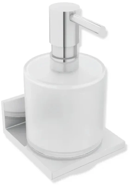 Hewi System 900Q distributeur de savon avec support récipient en verre - chrome