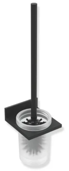 Hewi System 900Q set de brosses WC incrustation de verre - modèle mural - noir mat