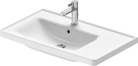 Duravit D-Neo meuble lavabo 800 x 480 mm - blanc - avec trou de robinet - avec trop-plein - avec zone de dépôt droite