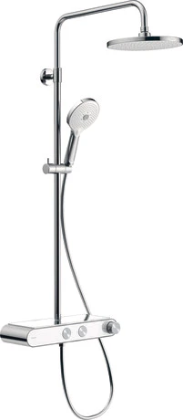 Duravit Shower Systems système de douche thermostatique - tête de douche 230 mm - chromé/blanc - avec douchette