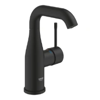 Grohe Essence M mitigeur de lavabo avec bec en U - noir mat - corps lisse - sans vidange