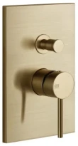 Gessi Via Tortona Parties apparentes mitigeur mural avec inverseur automatique bain-douche deux sorties Warm Bronze Br. PVD