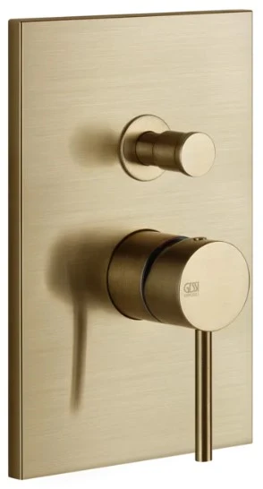 Gessi Via Tortona Parties apparentes mitigeur mural avec inverseur automatique bain-douche deux sorties Warm Bronze Br. PVD