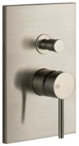 GESSI Via Tortona Parties apparentes mitigeur mural avec inverseur automatique bain-douche deux sorties Finox Brushed Nickel