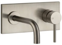 GESSI Via Tortona Parties apparentes pour mitigeur lavabo mural avec bec court sans vidage. Finox Brushed Nickel