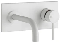 GESSI Via Tortona Parties apparentes pour mitigeur lavabo mural avec bec court sans vidage. Blanc CN