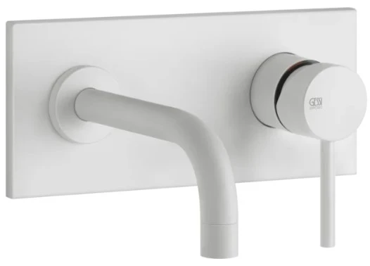 GESSI Via Tortona Parties apparentes pour mitigeur lavabo mural avec bec court sans vidage. Blanc CN