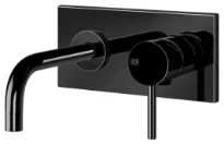 GESSI Via Tortona Parties apparentes pour mitigeur lavabo mural avec bec court sans vidage. Black Metal PVD